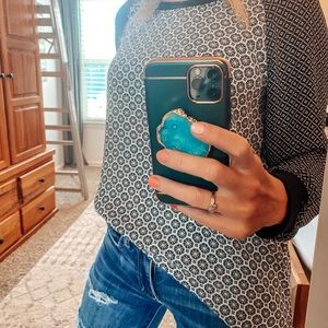 Loft black and white long sleeved shirt